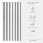 Lot de 4 serviettes de plage en lin doux américain, 100 % coton, 30 x 60 cm, serviettes de piscine à rayures Cabana