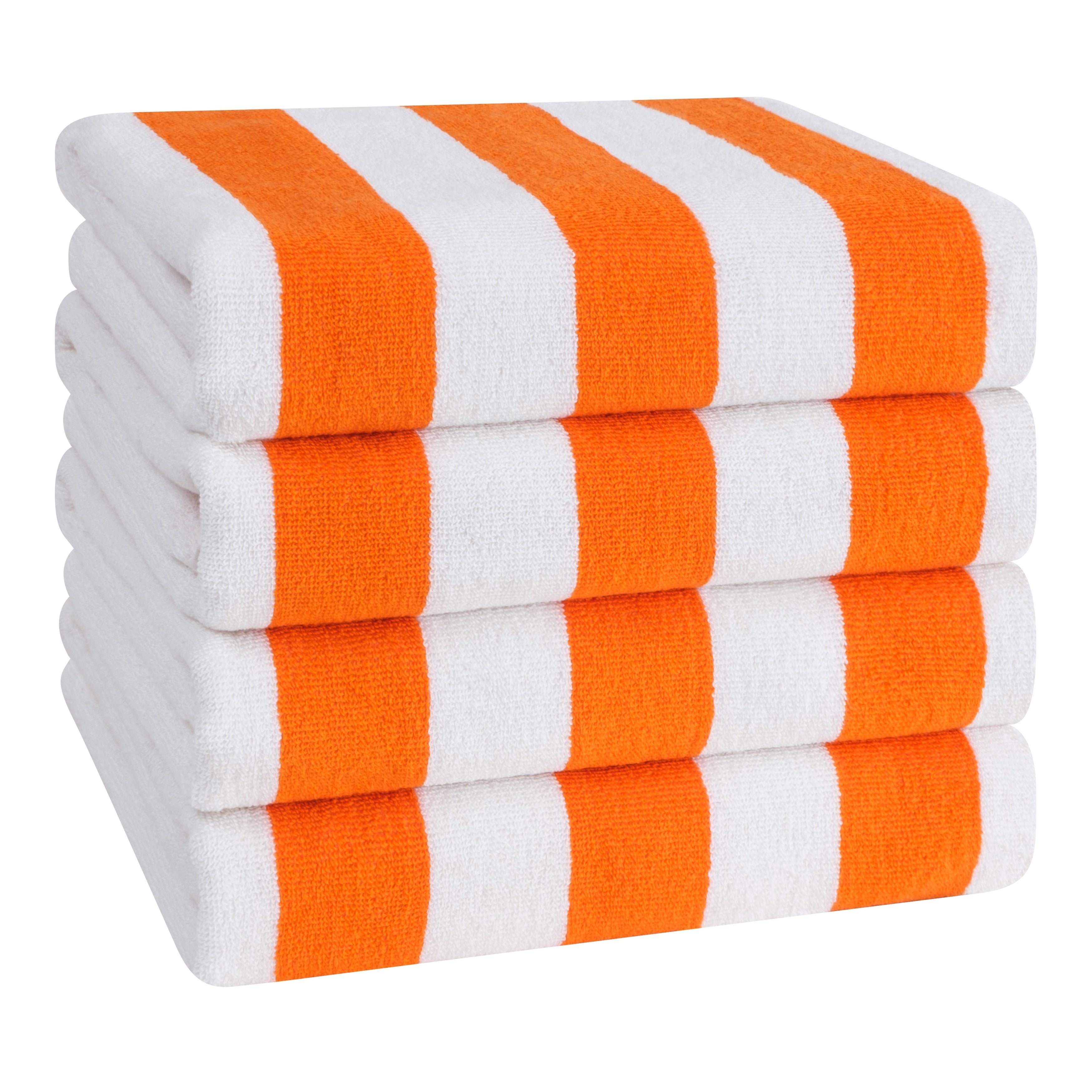 Lot de 4 serviettes de plage en lin doux américain, 100 % coton, 30 x 60 cm, serviettes de piscine à rayures Cabana