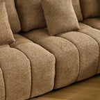 Canapé capitonné américain avec pouf - 3 places, 1 pouf