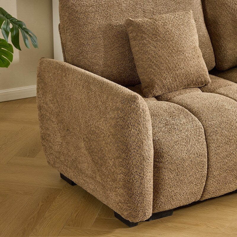 Canapé capitonné américain avec pouf - 3 places, 1 pouf