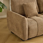 Canapé capitonné américain avec pouf - 3 places, 1 pouf