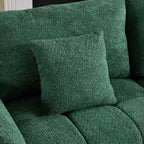 Canapé capitonné américain avec pouf - 3 places, 1 pouf