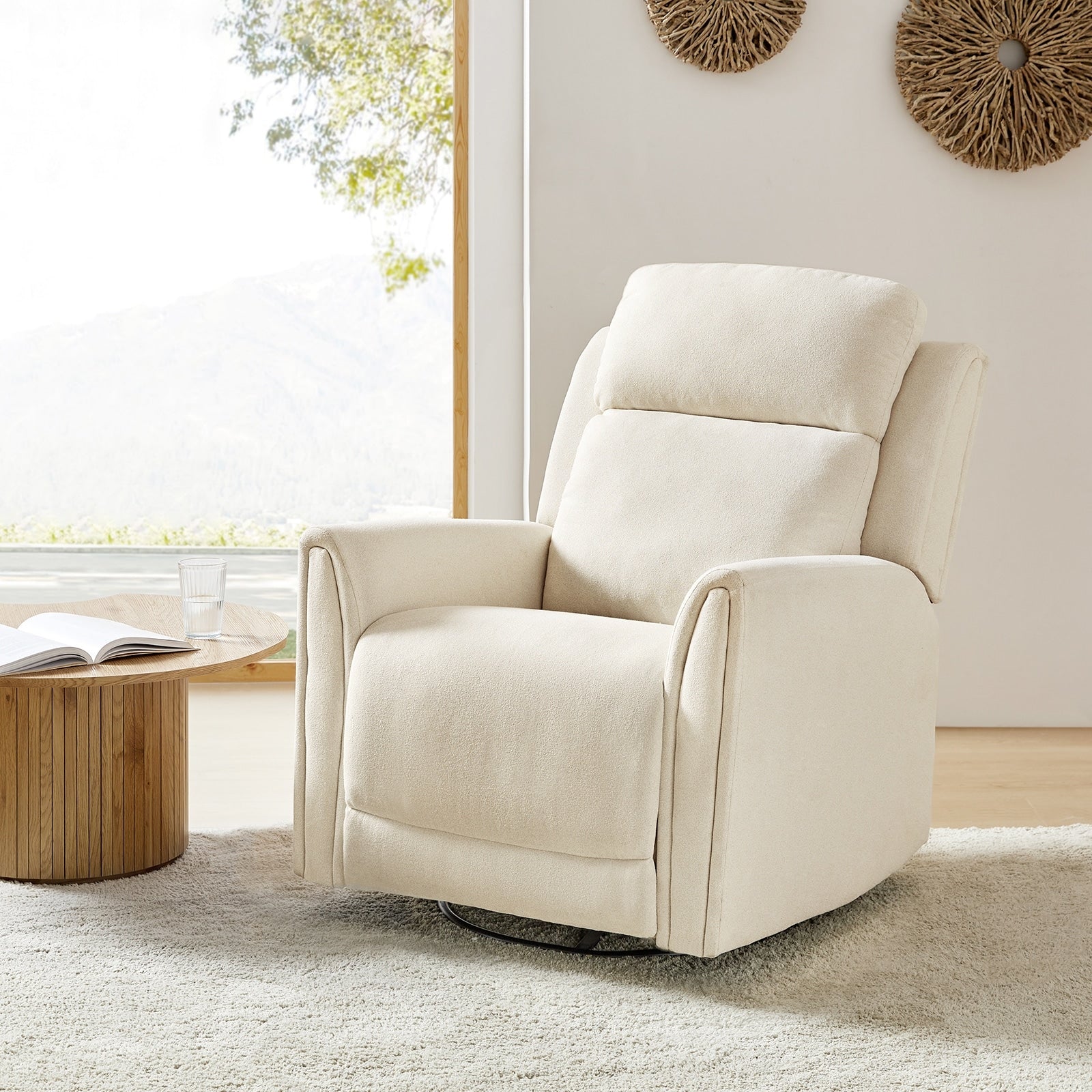 Fauteuil inclinable électrique pivotant et à bascule contemporain Amin avec appui-tête par HULALA HOME