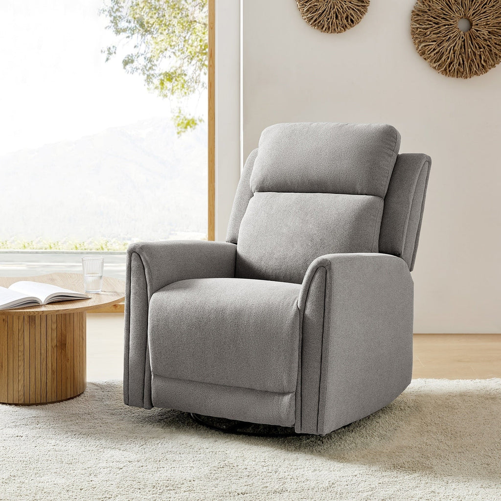 Fauteuil inclinable électrique pivotant et à bascule contemporain Amin avec appui-tête par HULALA HOME