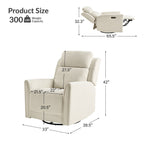 Fauteuil inclinable électrique pivotant et à bascule contemporain Amin avec appui-tête par HULALA HOME