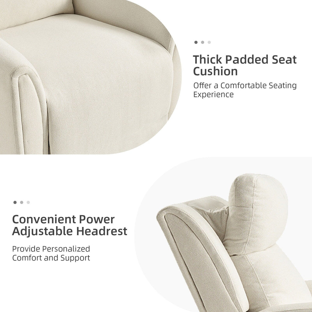 Fauteuil inclinable électrique pivotant et à bascule contemporain Amin avec appui-tête par HULALA HOME