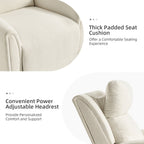 Fauteuil inclinable électrique pivotant et à bascule contemporain Amin avec appui-tête par HULALA HOME