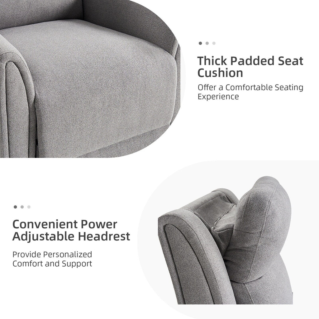 Fauteuil inclinable électrique pivotant et à bascule contemporain Amin avec appui-tête par HULALA HOME