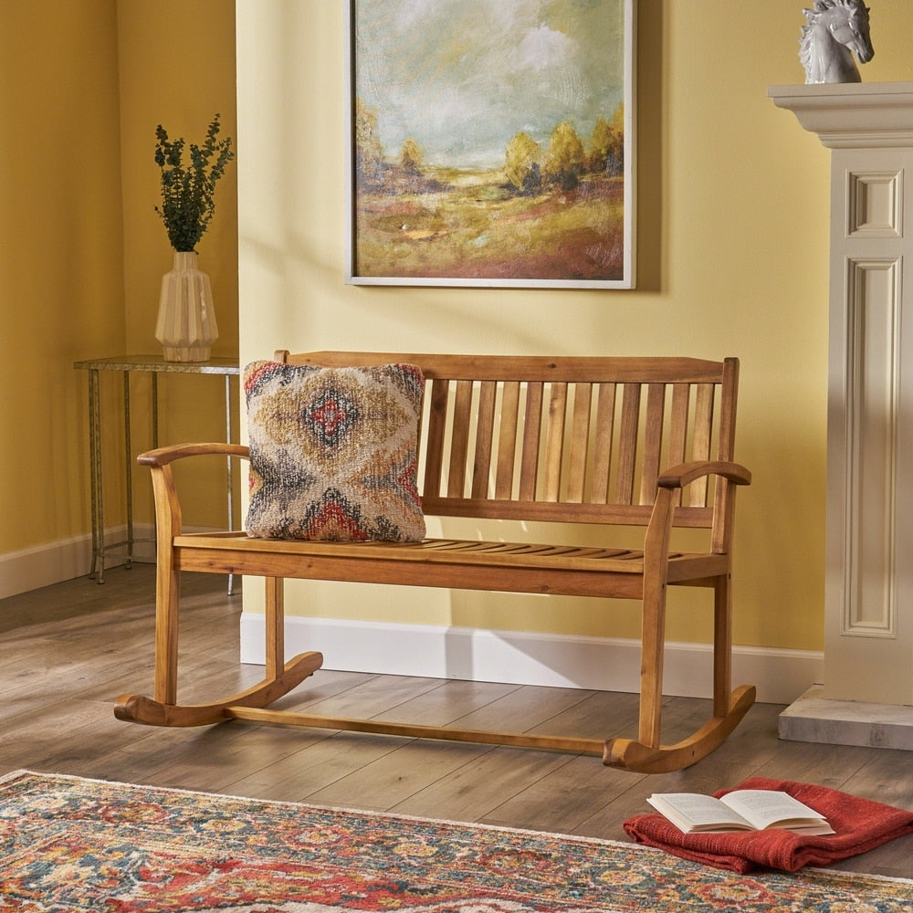 Fauteuil de patio en bois d'acacia Amina par Christopher Knight Home