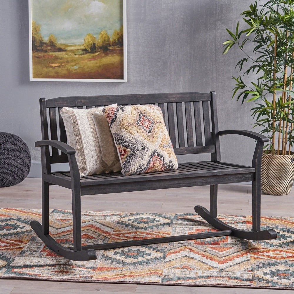 Fauteuil de patio en bois d'acacia Amina par Christopher Knight Home