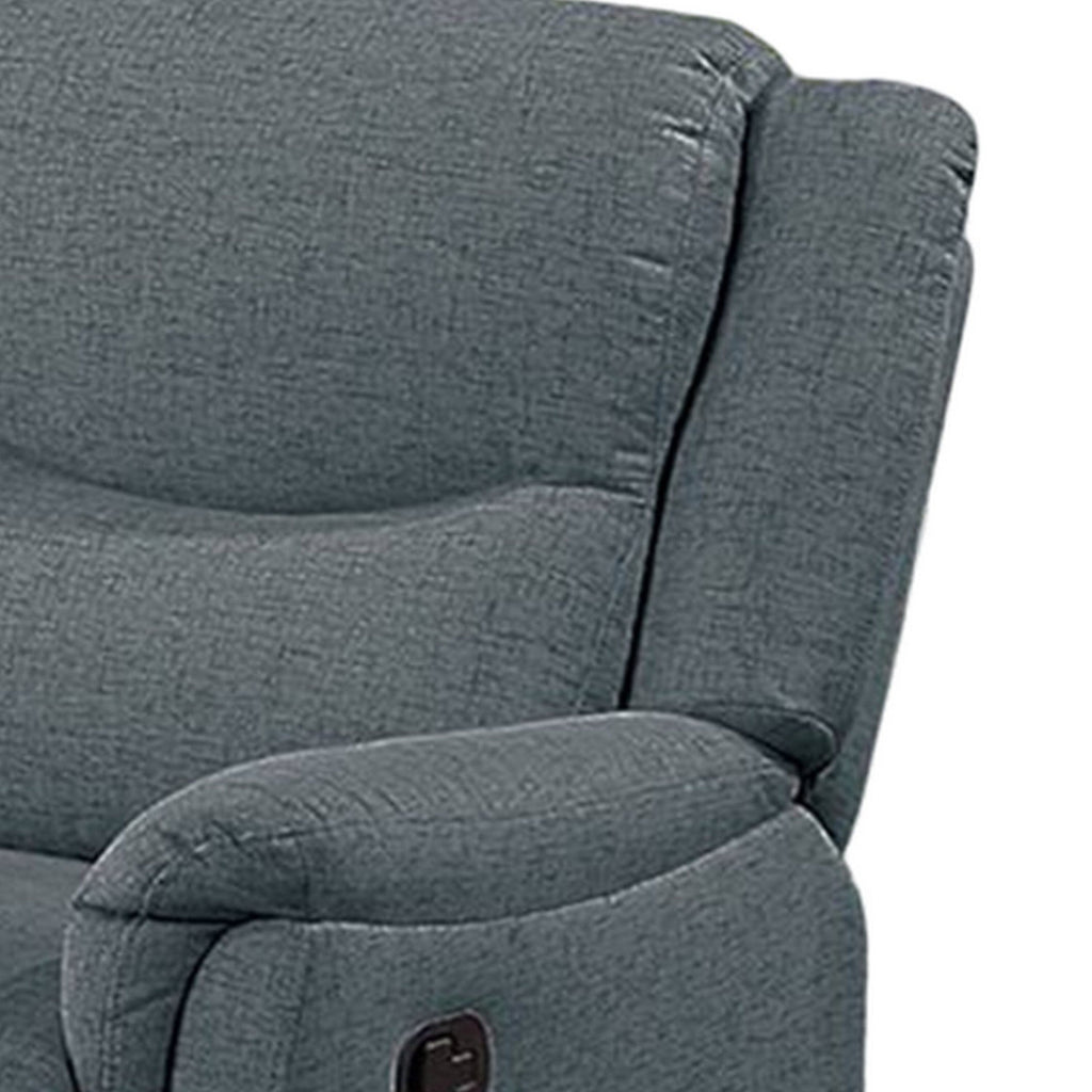Fauteuil inclinable manuel Ammy, accoudoirs coussinés, imitation toile de jute gris foncé