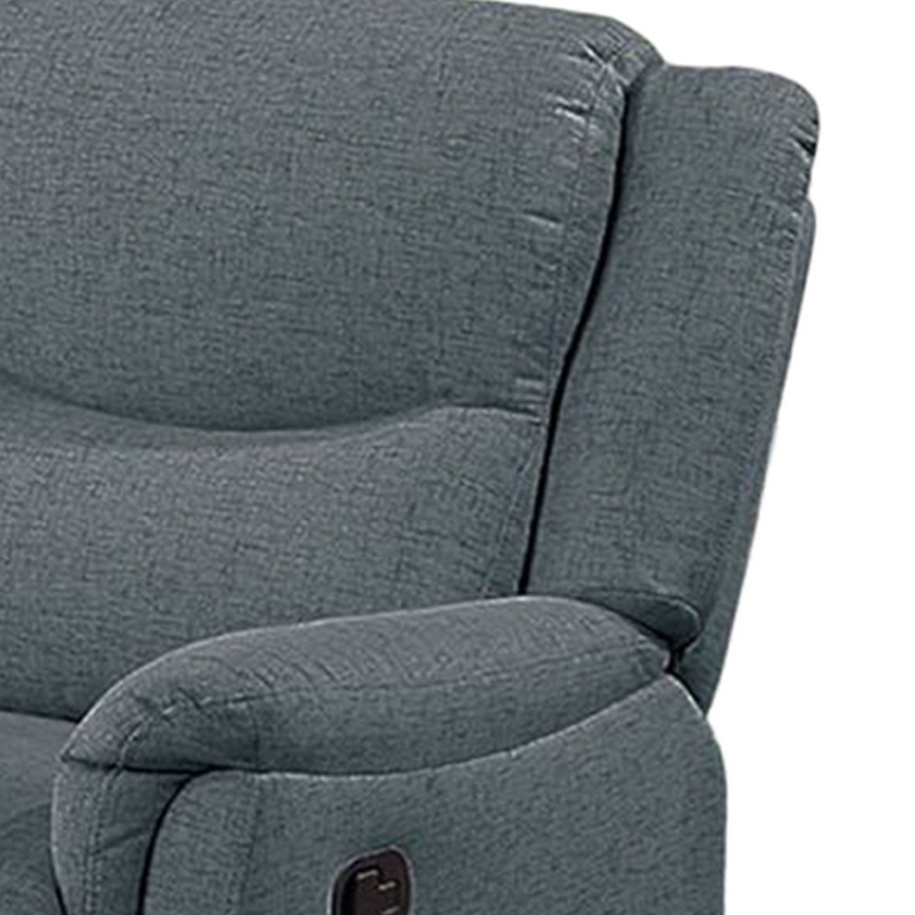 Fauteuil inclinable manuel Ammy, accoudoirs coussinés, imitation toile de jute gris foncé