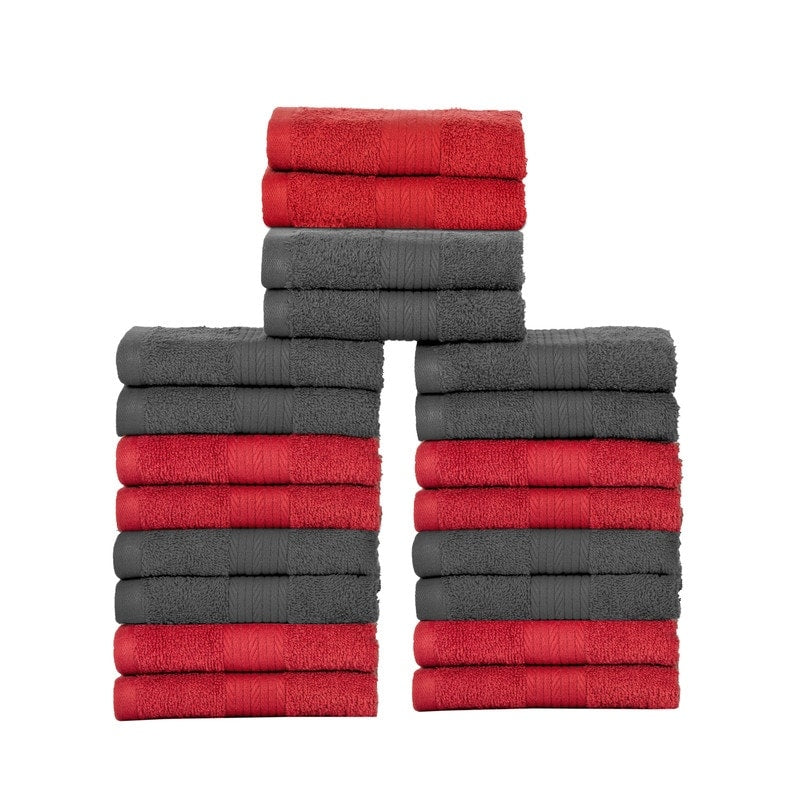 Lingettes de toilette en coton 600 g/m², couleurs assorties, 30 x 30 cm, par Ample Decor - Lot de 20