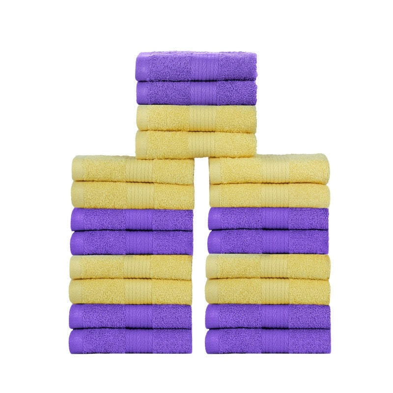 Lingettes de toilette en coton 600 g/m², couleurs assorties, 30 x 30 cm, par Ample Decor - Lot de 20