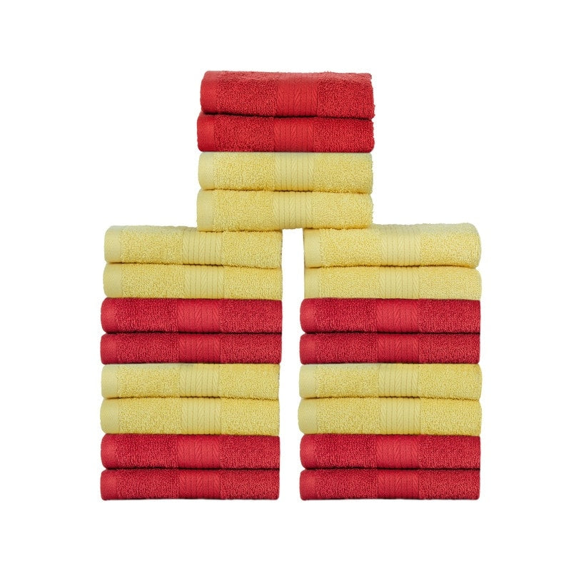 Lingettes de toilette en coton 600 g/m², couleurs assorties, 30 x 30 cm, par Ample Decor - Lot de 20