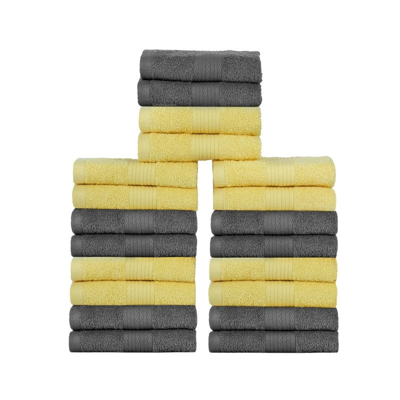 Lingettes de toilette en coton 600 g/m², couleurs assorties, 30 x 30 cm, par Ample Decor - Lot de 20