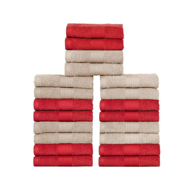 Lingettes de toilette en coton 600 g/m², couleurs assorties, 30 x 30 cm, par Ample Decor - Lot de 20