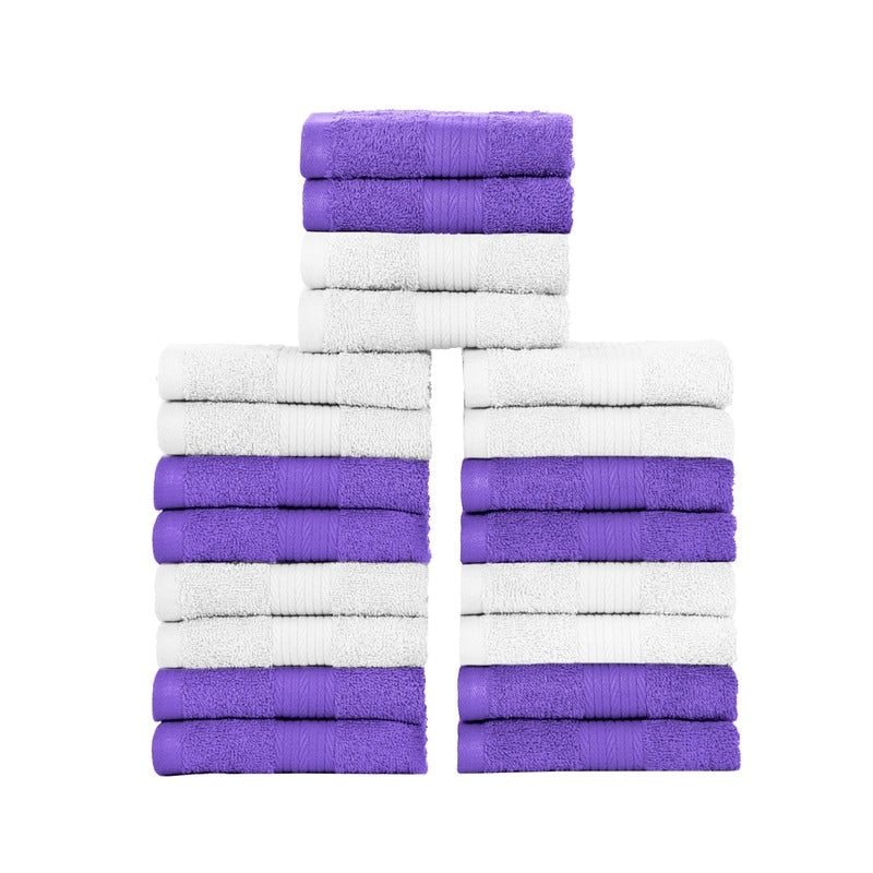 Lingettes de toilette en coton 600 g/m², couleurs assorties, 30 x 30 cm, par Ample Decor - Lot de 20