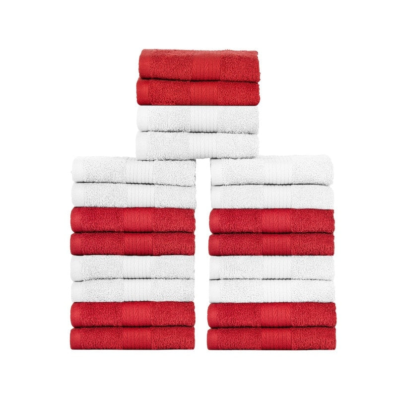 Lingettes de toilette en coton 600 g/m², couleurs assorties, 30 x 30 cm, par Ample Decor - Lot de 20