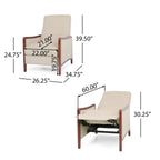Fauteuil inclinable Anaura Channel Stitch Pushback par Christopher Knight Home