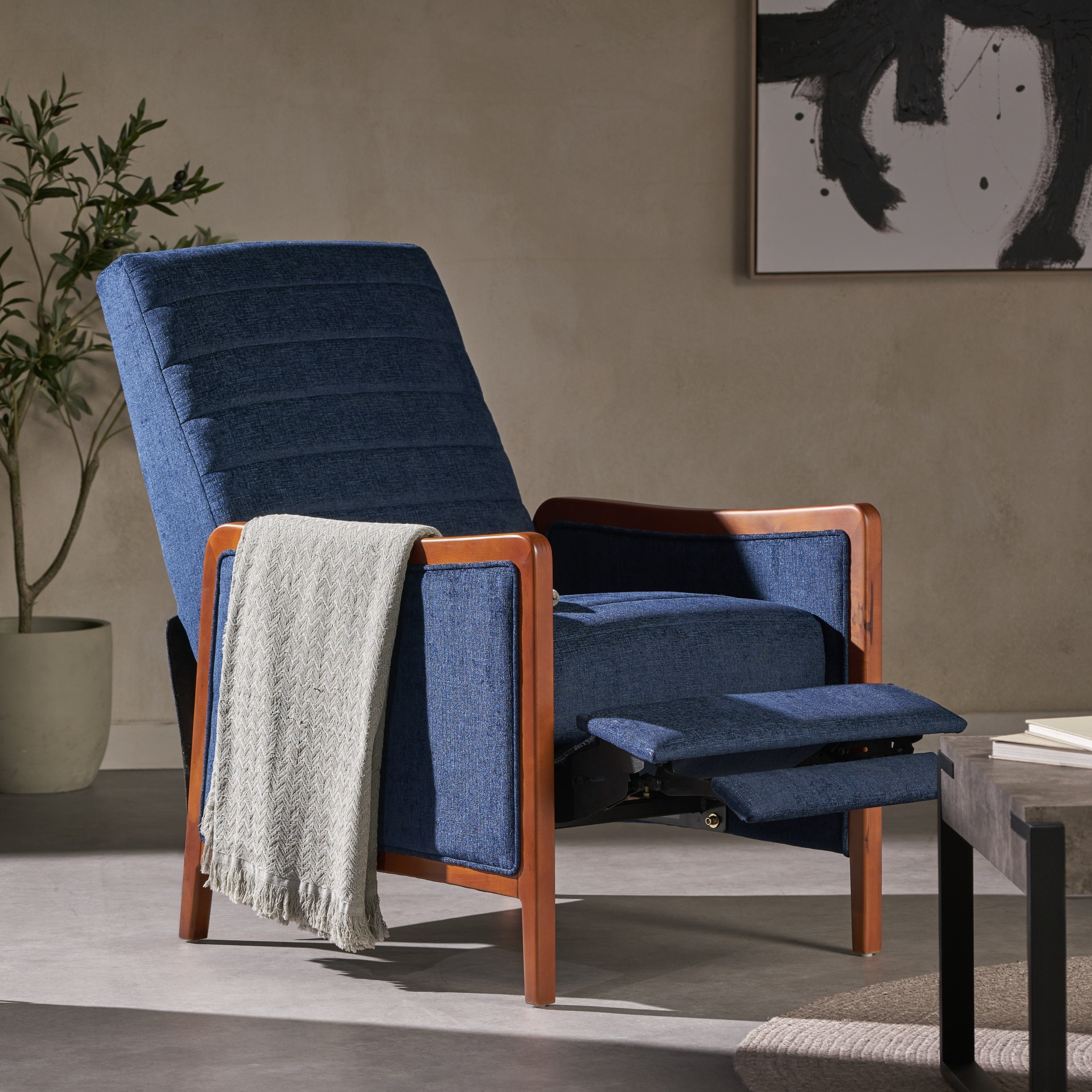 Fauteuil inclinable Anaura Channel Stitch Pushback par Christopher Knight Home