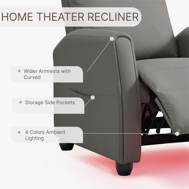 Fauteuil inclinable Andrea avec lumières LED et massage chauffant