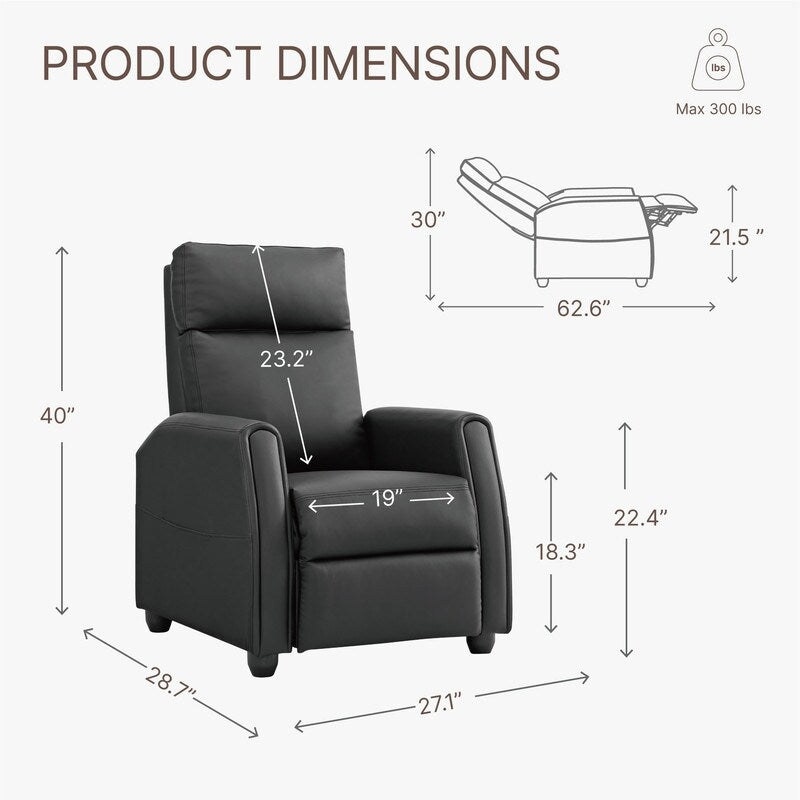 Fauteuil inclinable Andrea avec lumières LED et massage chauffant