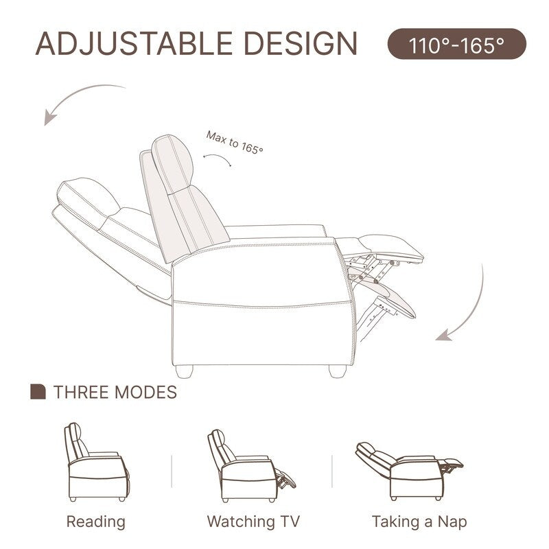 Fauteuil inclinable Andrea avec lumières LED et massage chauffant