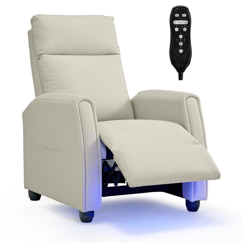 Fauteuil inclinable Andrea avec lumières LED et massage chauffant