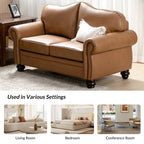 Canapé transitionnel Angel en cuir véritable avec dossier capitonné par HULALA HOME