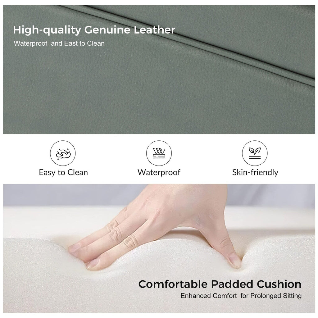 Canapé transitionnel Angel en cuir véritable avec dossier capitonné par HULALA HOME