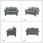 Canapé transitionnel Angel en cuir véritable avec dossier capitonné par HULALA HOME