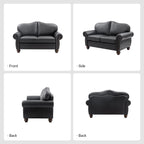 Canapé transitionnel Angel en cuir véritable avec dossier capitonné par HULALA HOME