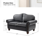 Canapé transitionnel Angel en cuir véritable avec dossier capitonné par HULALA HOME