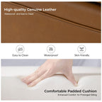 Canapé transitionnel Angel en cuir véritable avec dossier capitonné par HULALA HOME