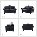 Canapé transitionnel Angel en cuir véritable avec dossier capitonné par HULALA HOME