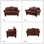 Canapé transitionnel Angel en cuir véritable avec dossier capitonné par HULALA HOME