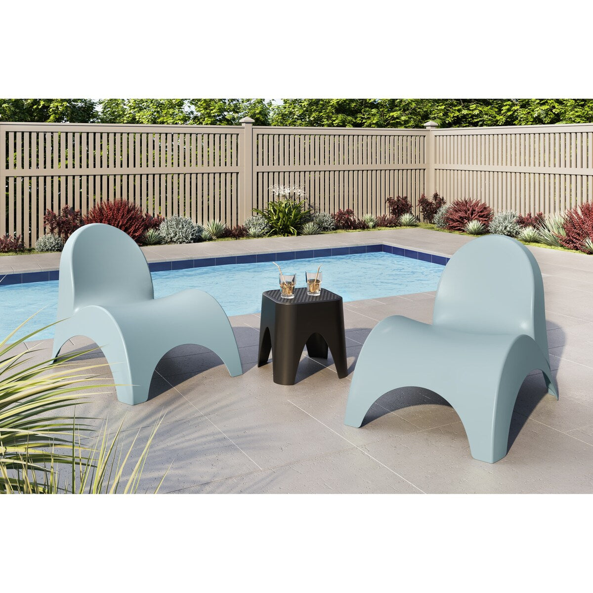 Chaises Angel Trumpet avec table d'appoint Mallorca