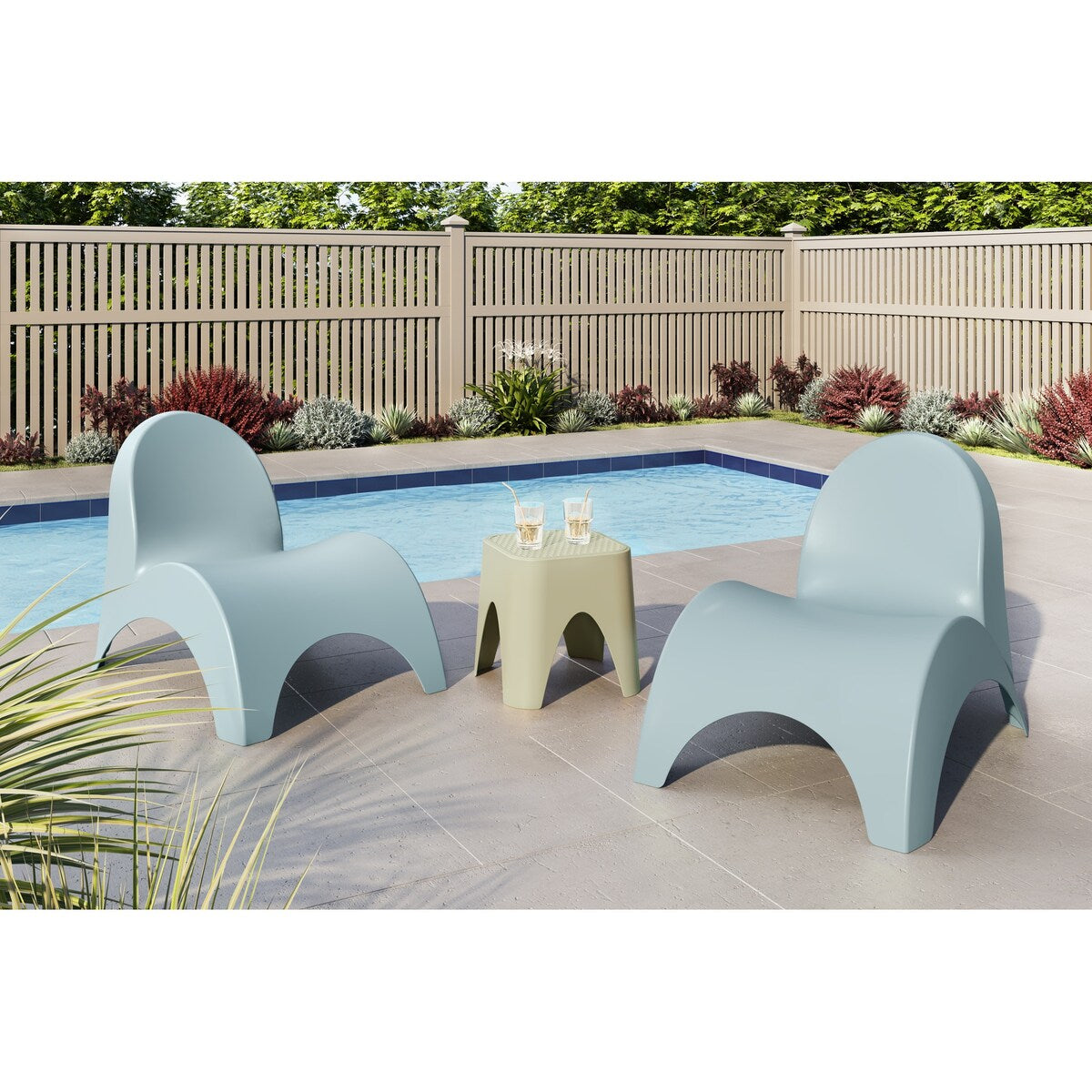 Chaises Angel Trumpet avec table d'appoint Mallorca