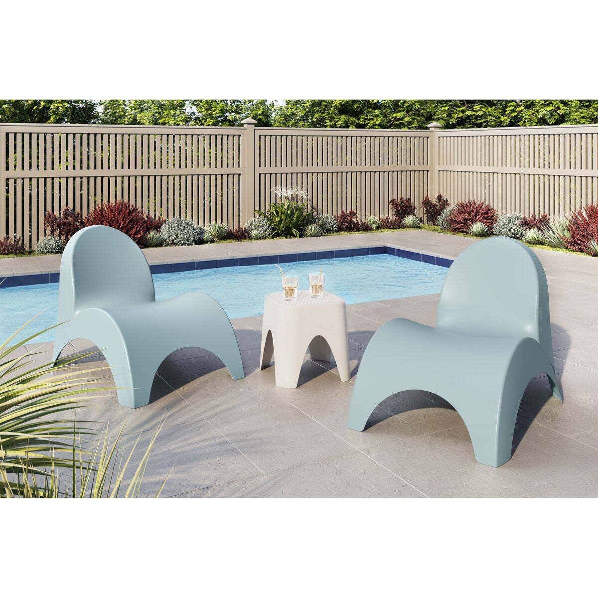 Chaises Angel Trumpet avec table d'appoint Mallorca