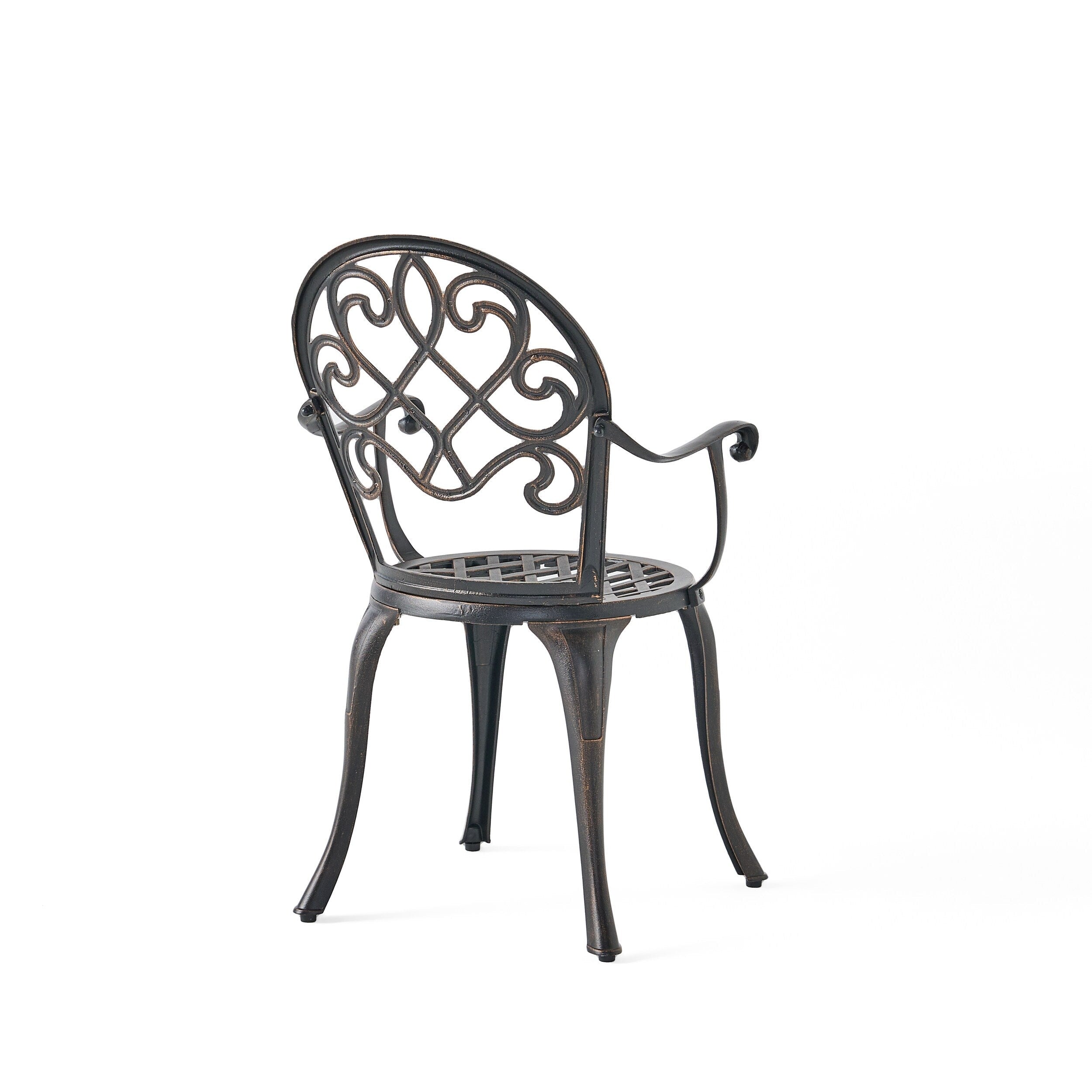 Christopher Knight Home Angeles Ensemble de bistrot d'extérieur en aluminium moulé avec seau à glace intégré