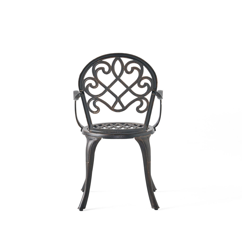 Christopher Knight Home Angeles Ensemble de bistrot d'extérieur en aluminium moulé avec seau à glace intégré