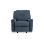 Fauteuil inclinable à bascule manuel Anise, languette de traction, polyester bleu marine