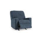 Fauteuil inclinable à bascule manuel Anise, languette de traction, polyester bleu marine