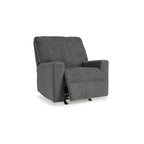 Fauteuil inclinable à bascule manuel Anise, languette de traction, polyester gris étain