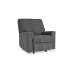 Fauteuil inclinable à bascule manuel Anise, languette de traction, polyester gris étain