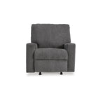 Fauteuil inclinable à bascule manuel Anise, languette de traction, polyester gris étain