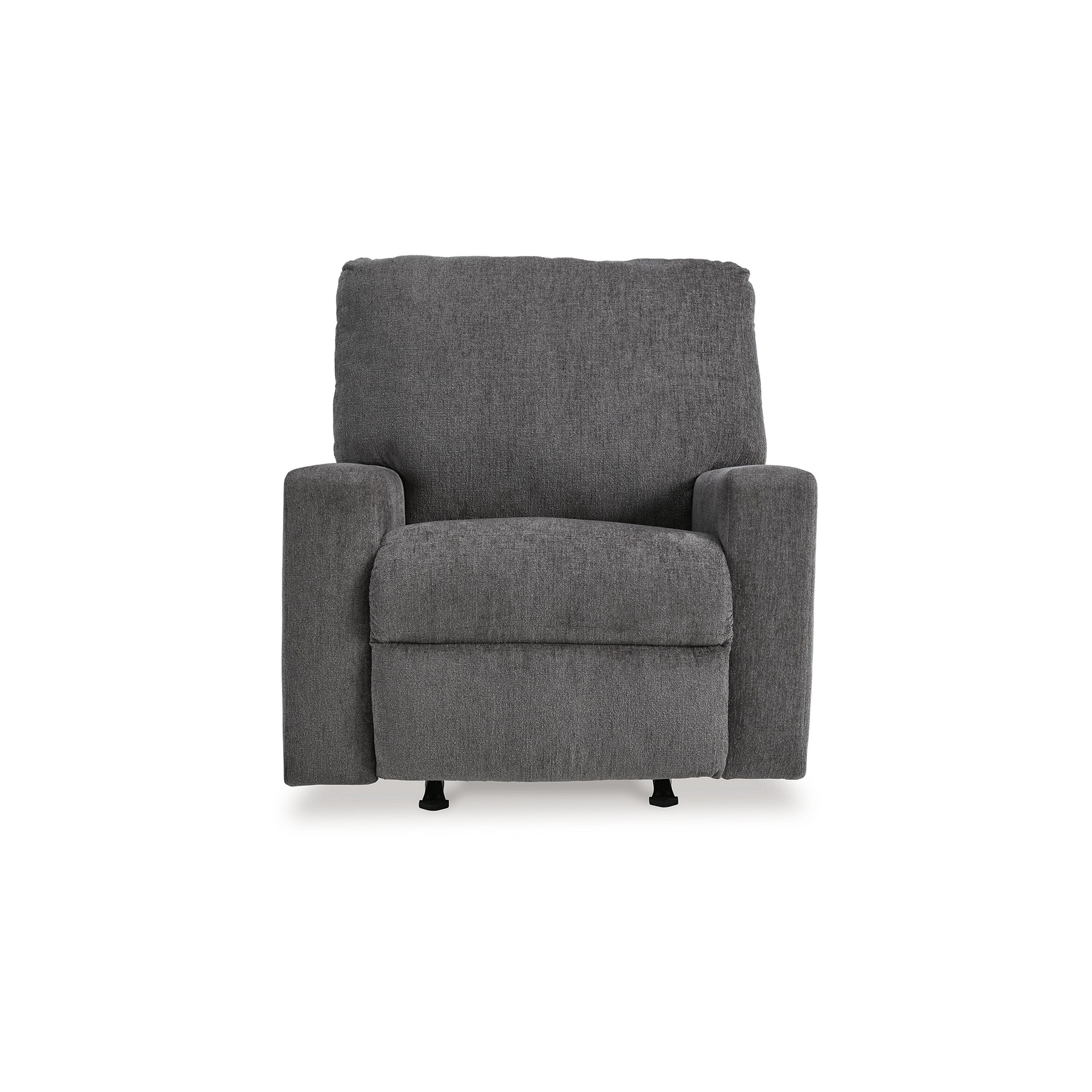 Fauteuil inclinable à bascule manuel Anise, languette de traction, polyester gris étain