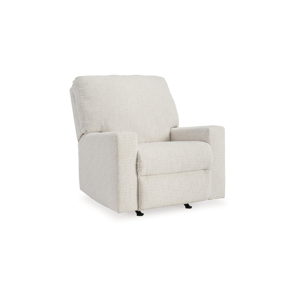 Fauteuil inclinable à bascule manuel Anise, languette de traction, polyester blanc neige