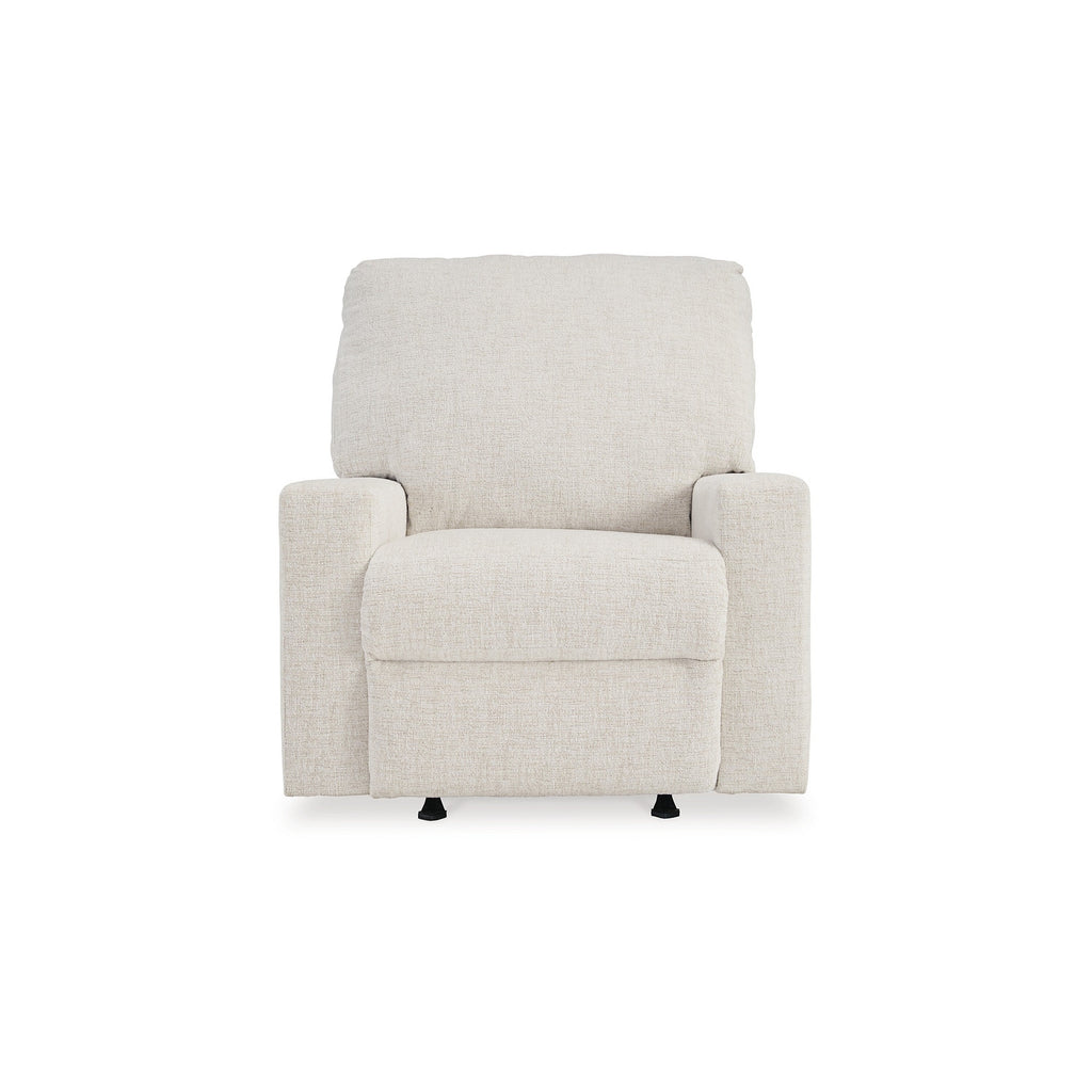 Fauteuil inclinable à bascule manuel Anise, languette de traction, polyester blanc neige